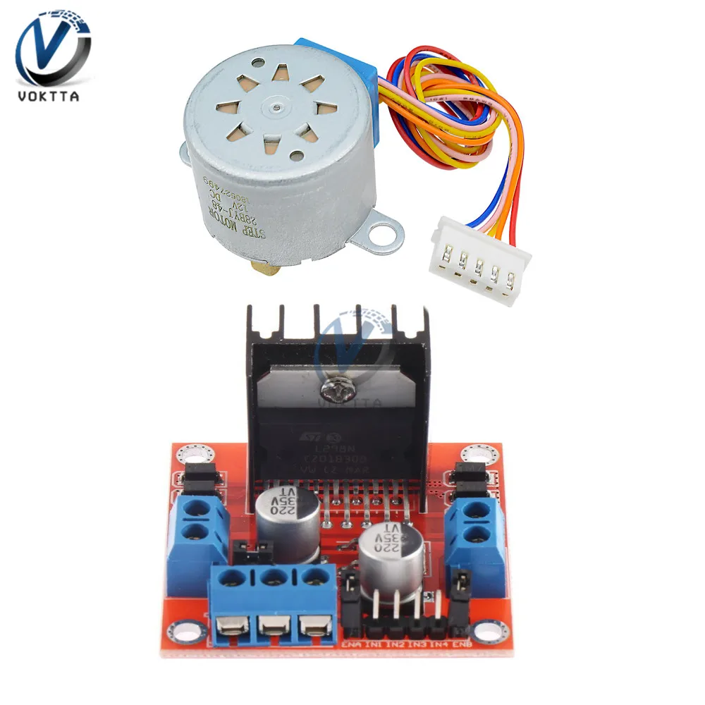 DC 12V 28BYJ-48 Reduction Gear 4 Phase Stepper Motor + L298N Stepper DC Motor Driver Shield Expansion Development Board
DC 12V 28BYJ-48 Reduction Gear 4 Phase Stepper Motor + L298N Stepper DC Motor Driver Shield Expansion Development Board