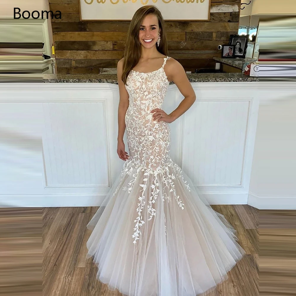 Booma Lace Mermaid Prom Dresses Spaghetti Straps Full Appliques Trumpet Evening Dresses Backless Criss Cross Formal Party Gowns
Booma Lace Mermaid Prom Dresses Spaghetti Straps Full Appliques Trumpet Evening Dresses Backless Criss Cross Formal Party Gowns