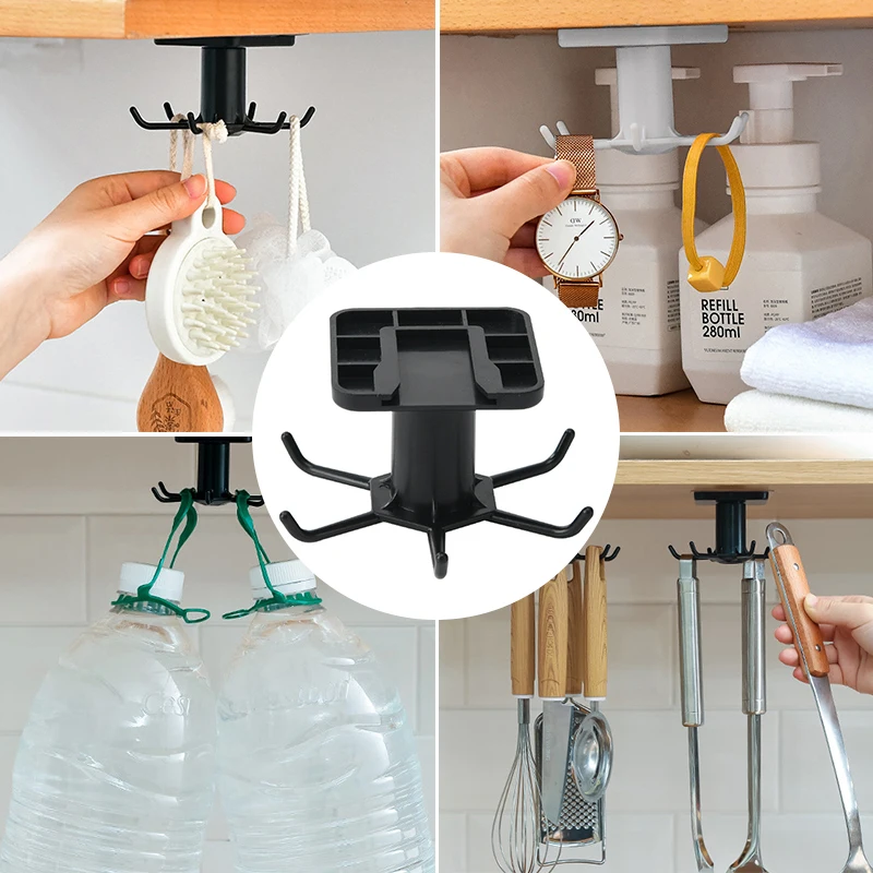 6 Hooks Under Shelf Kitchen Rotate Hooks Holder Hang 360 Degrees Rotating Hook Multi-Purpose Hooks Home Storage Accesorios
6 Hooks Under Shelf Kitchen Rotate Hooks Holder Hang 360 Degrees Rotating Hook Multi-Purpose Hooks Home Storage Accesorios