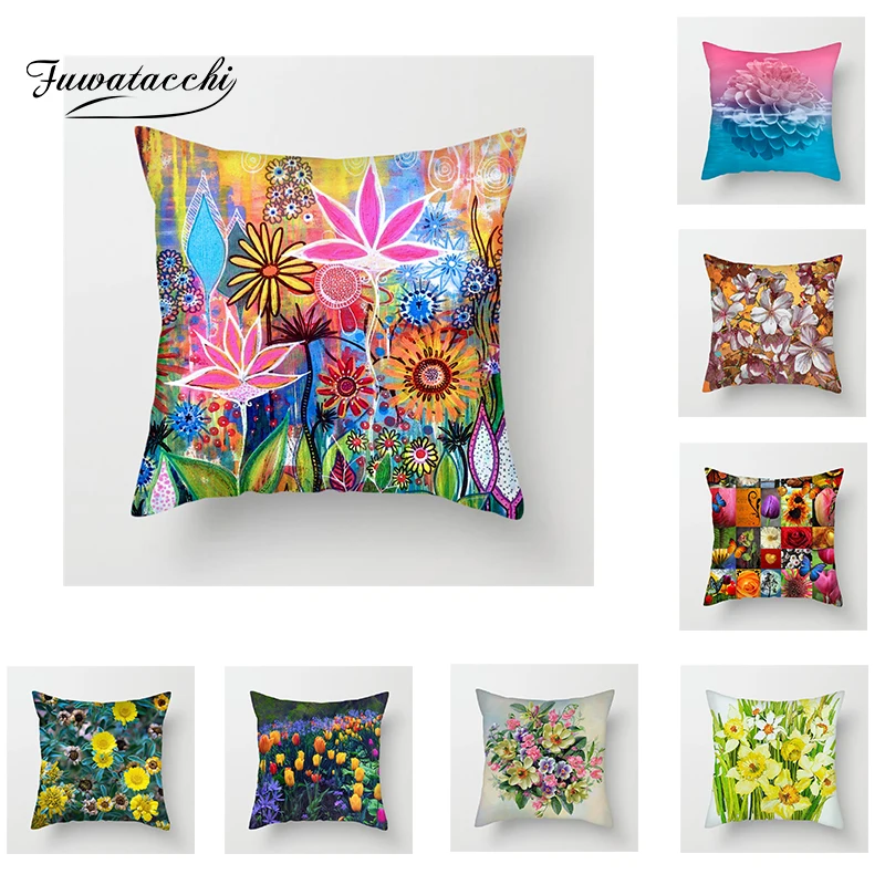 Fuwatacchi Sunflower Rose chrysanthemum Polyester Cushion Cover Colorful Flower Throw Pillow Cover Red Yellow Flower Pillowcases
Fuwatacchi Sunflower Rose chrysanthemum Polyester Cushion Cover Colorful Flower Throw Pillow Cover Red Yellow Flower Pillowcases