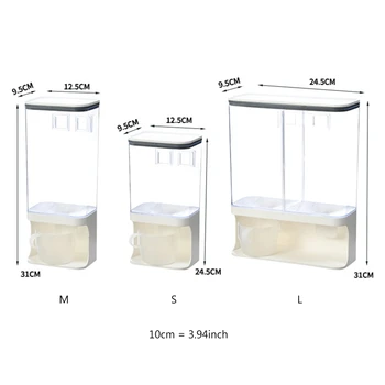 1/1.5/3L Wall Mounted Divided Rice Cereal Dispenser Kitchen Dry Food Container
1/1.5/3L Wall Mounted Divided Rice Cereal Dispenser Kitchen Dry Food Container