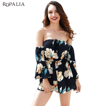 Women Sexy Summer Off Shoulder Jumpsuit Fashion Lady Horn Sleeve Chest Backless Print Short Bodysuit Femme Clothing
Women Sexy Summer Off Shoulder Jumpsuit Fashion Lady Horn Sleeve Chest Backless Print Short Bodysuit Femme Clothing