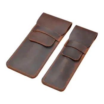 

Leather Pen Holder Brown Fountain Pen Pouch Pencil Holder Handmade Ballpoint Pen Protective Sleeve Cover For Office College Univ