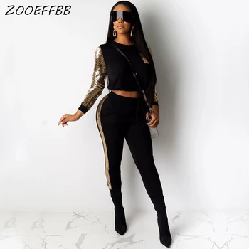 ZKYZWX Sequin Splice 2 Piece Set Women Tracksuit Fall Winter Festival Clothes Crop Top and Pant Sweat Suits Sexy Club Outfits
ZKYZWX Sequin Splice 2 Piece Set Women Tracksuit Fall Winter Festival Clothes Crop Top and Pant Sweat Suits Sexy Club Outfits