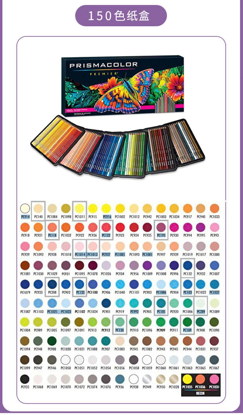 Zestaw 72 150 kredki Prismacolor miękki rdzeń ołówek artystyczny- Profesjonalne kredki artystyczne Colores Crayon De Couleur - Wianko - 35