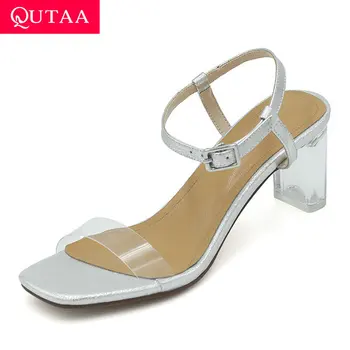 QUTAA 2020 Slingback Summer Ladies Pumps Open-toed Buckle Concise Women Shoes Transparent PU Square High Heel Sandals Size 34-42
QUTAA 2020 Slingback Summer Ladies Pumps Open-toed Buckle Concise Women Shoes Transparent PU Square High Heel Sandals Size 34-42