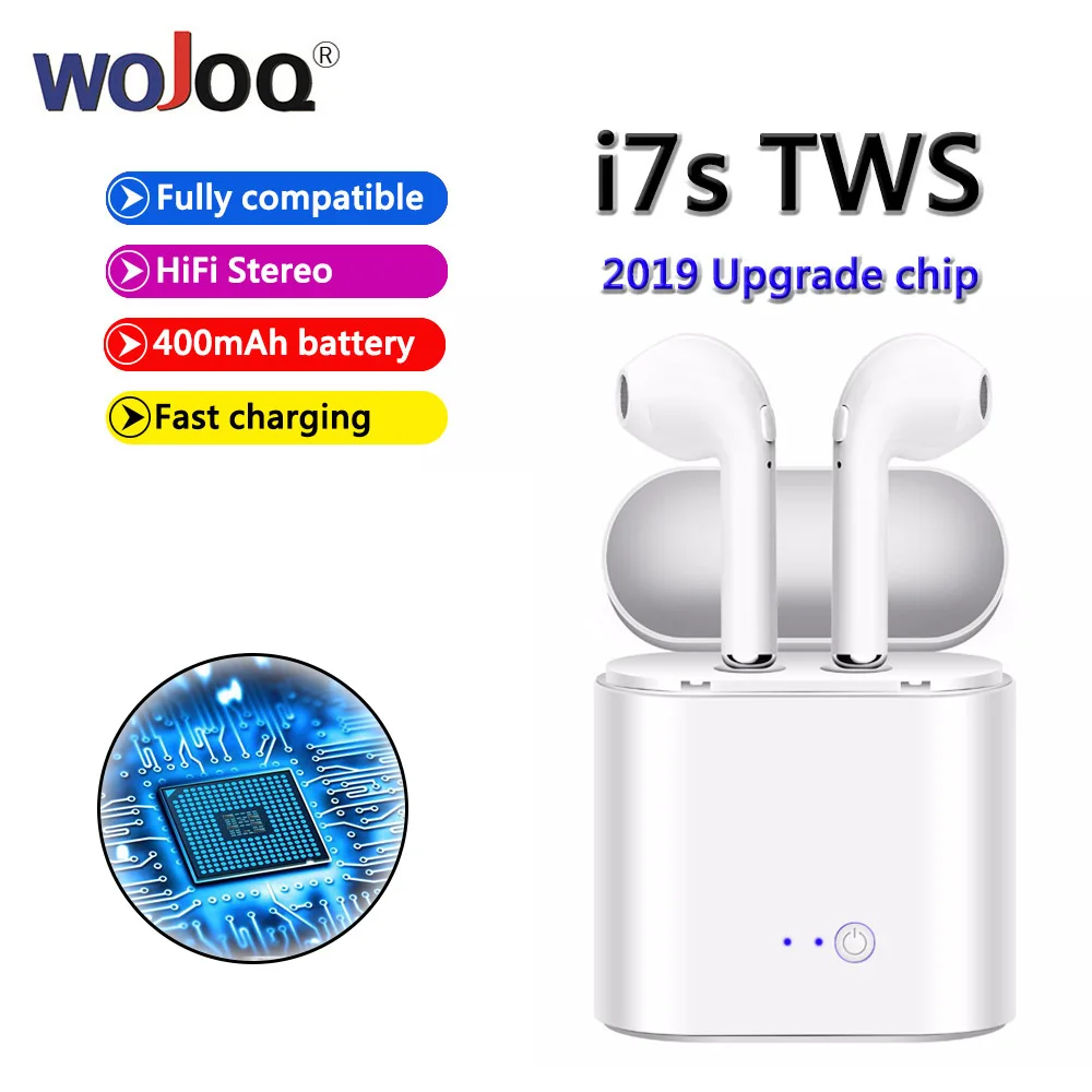 

I7s TWS Bluetooth Earphone Stereo Earbud Headset Sport Bluetooth Earbuds with Charging box Wireless Headsets for All Smart Phone