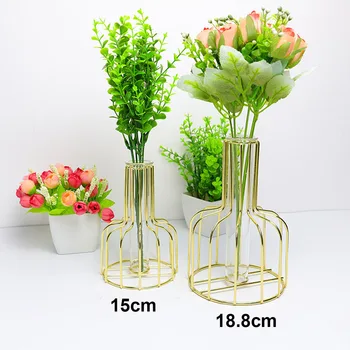 15cm/18cm Nordic Glass Vase with Iron Stand Hydroponic Plant Flower Vase Bottle Tabletop Office Home Decoration Simple Modern
15cm/18cm Nordic Glass Vase with Iron Stand Hydroponic Plant Flower Vase Bottle Tabletop Office Home Decoration Simple Modern