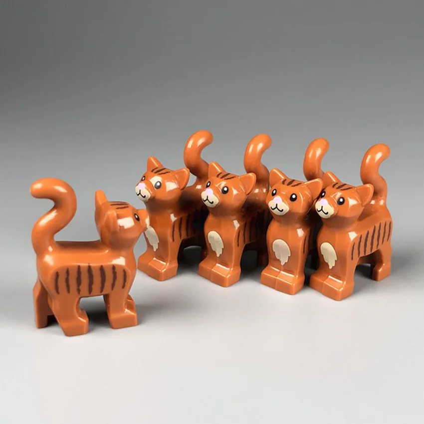 5Pcsset MOC Accessories Legoings Animal Pet Cat Building Blocks Model Building Kits Bricks DIY Toys for Children (7)