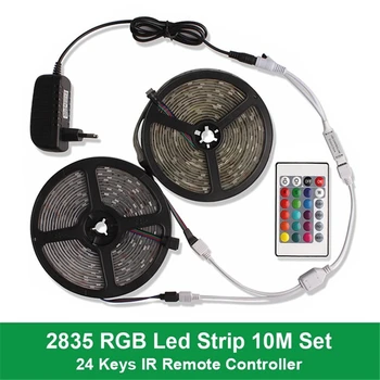 led strips light luces SMD RGB 2835 Flexible Light Lamp 5M 10M DC12V Waterproof RGB LED Ribbon Stripe IR Controller Adapter
led strips light luces SMD RGB 2835 Flexible Light Lamp 5M 10M DC12V Waterproof RGB LED Ribbon Stripe IR Controller Adapter