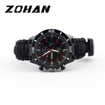 Survival Watch Outdoor Camping Medical Multi-functional Compass Thermometer Rescue Paracord Bracelet Equipment Tools kit
Survival Watch Outdoor Camping Medical Multi-functional Compass Thermometer Rescue Paracord Bracelet Equipment Tools kit