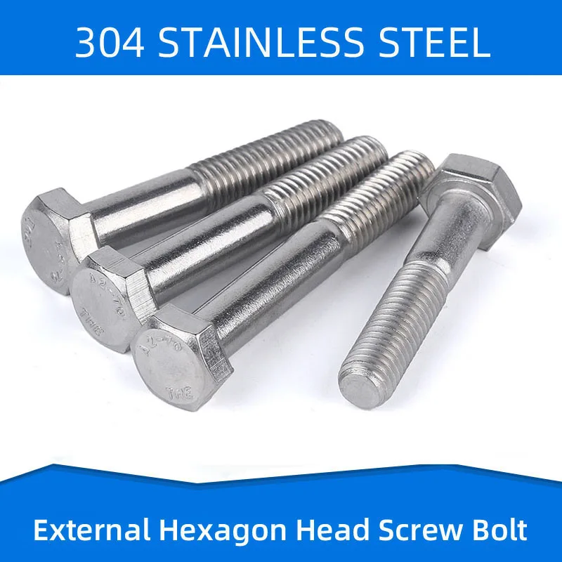 304 Stainless Steel External Hexagon Screw Bolt Outer Hex Screws with Partial Thread Fasteners M10 M12
304 Stainless Steel External Hexagon Screw Bolt Outer Hex Screws with Partial Thread Fasteners M10 M12