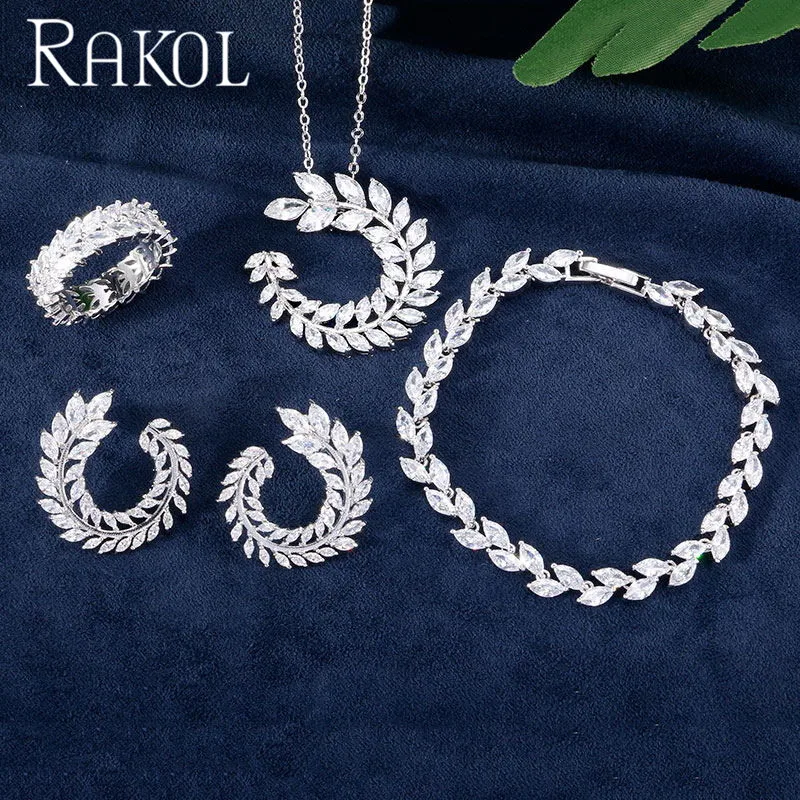 RAKOL Fashion Luxury Set with Cubic Zircon Four Pieces Jewelry Set Bride Engagement Wedding Party Dress Crystal Accessories
RAKOL Fashion Luxury Set with Cubic Zircon Four Pieces Jewelry Set Bride Engagement Wedding Party Dress Crystal Accessories