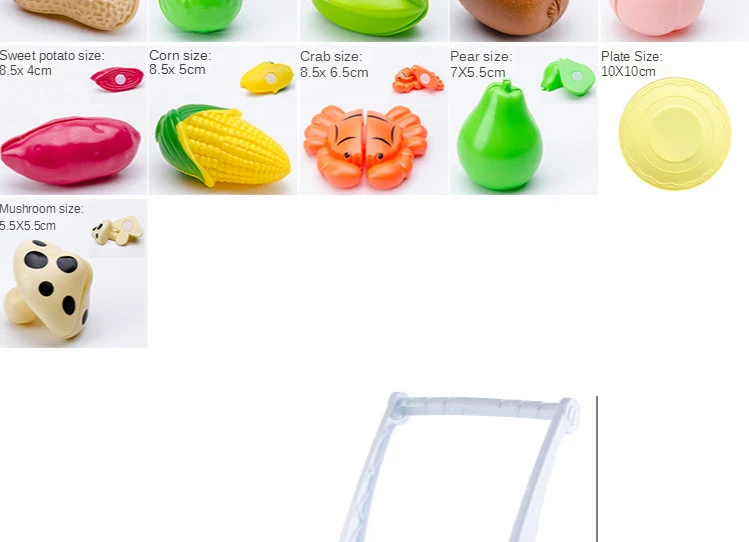 Zestaw zabawek 45 sztuk - plastikowe owoce, warzywa i pizza dla dzieci w zestawie kuchnia, zabawki edukacyjne - Wianko - 15