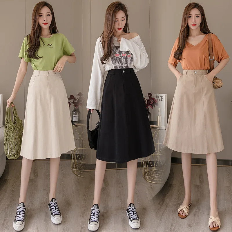 2020 Spring Korean-style New Style High-waisted Slimming Mid-length Skirt Loose-Fit Versatile Students A- line Skirt Women's
2020 Spring Korean-style New Style High-waisted Slimming Mid-length Skirt Loose-Fit Versatile Students A- line Skirt Women's