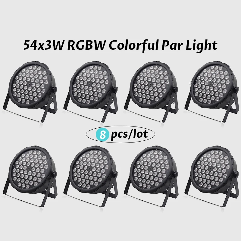 Светодиодный контроллер DMX512 Par Light 8 шт./лот 54X3W RGBW оборудование для дискотеки