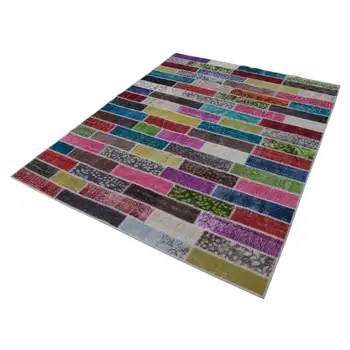 176x227 Cm Multicolor Handmade Patchwork Rug-6x7 Ft
176x227 Cm Multicolor Handmade Patchwork Rug-6x7 Ft