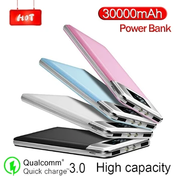 Power Bank 30000 mAh Mobile Phone Charger for Xiaomi Samsung IPhone LCD Digital Display 2 LED Lighting Outdoor Travel Powerbank
Power Bank 30000 mAh Mobile Phone Charger for Xiaomi Samsung IPhone LCD Digital Display 2 LED Lighting Outdoor Travel Powerbank