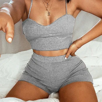Women Solid Color Two-piece Outfit Home Wear Short Vest Spaghetti Strap Tank Top Tight Shorts Casual Active Wear Pajama Sets
Women Solid Color Two-piece Outfit Home Wear Short Vest Spaghetti Strap Tank Top Tight Shorts Casual Active Wear Pajama Sets