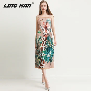 LINGHAN Designer Women Spring Summer Flower Print Tassel Sleeveless Strap Dress Female Lady Holiday Dresses
LINGHAN Designer Women Spring Summer Flower Print Tassel Sleeveless Strap Dress Female Lady Holiday Dresses