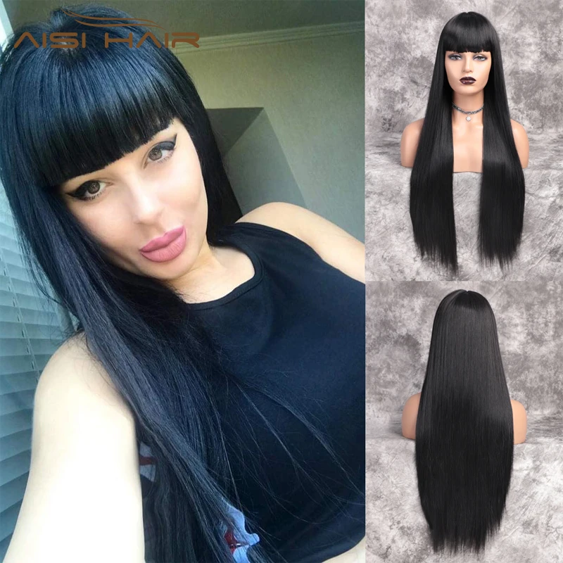 AISI HAIR 30inches Straight Long Wig Black Wig With Bangs Three Colors Heat Resistant Fiber Synthetic Wigs for Black Women
AISI HAIR 30inches Straight Long Wig Black Wig With Bangs Three Colors Heat Resistant Fiber Synthetic Wigs for Black Women