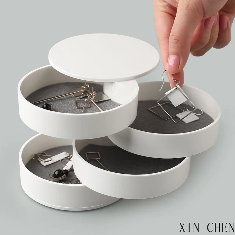 The New Rotating Jewelry Box Container 4 Layer Jewelry Storage Box Necklace Case Earring Jewelry Display Box Makeup Organizer
The New Rotating Jewelry Box Container 4 Layer Jewelry Storage Box Necklace Case Earring Jewelry Display Box Makeup Organizer
