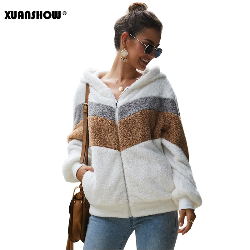 XUANSHOW 2022 Winter Women Hoodie Sweatshirt Loose Zipper Long Sleeve Stitching Plush Coat Keep Warm Clothes Sudadera Mujer
XUANSHOW 2022 Winter Women Hoodie Sweatshirt Loose Zipper Long Sleeve Stitching Plush Coat Keep Warm Clothes Sudadera Mujer