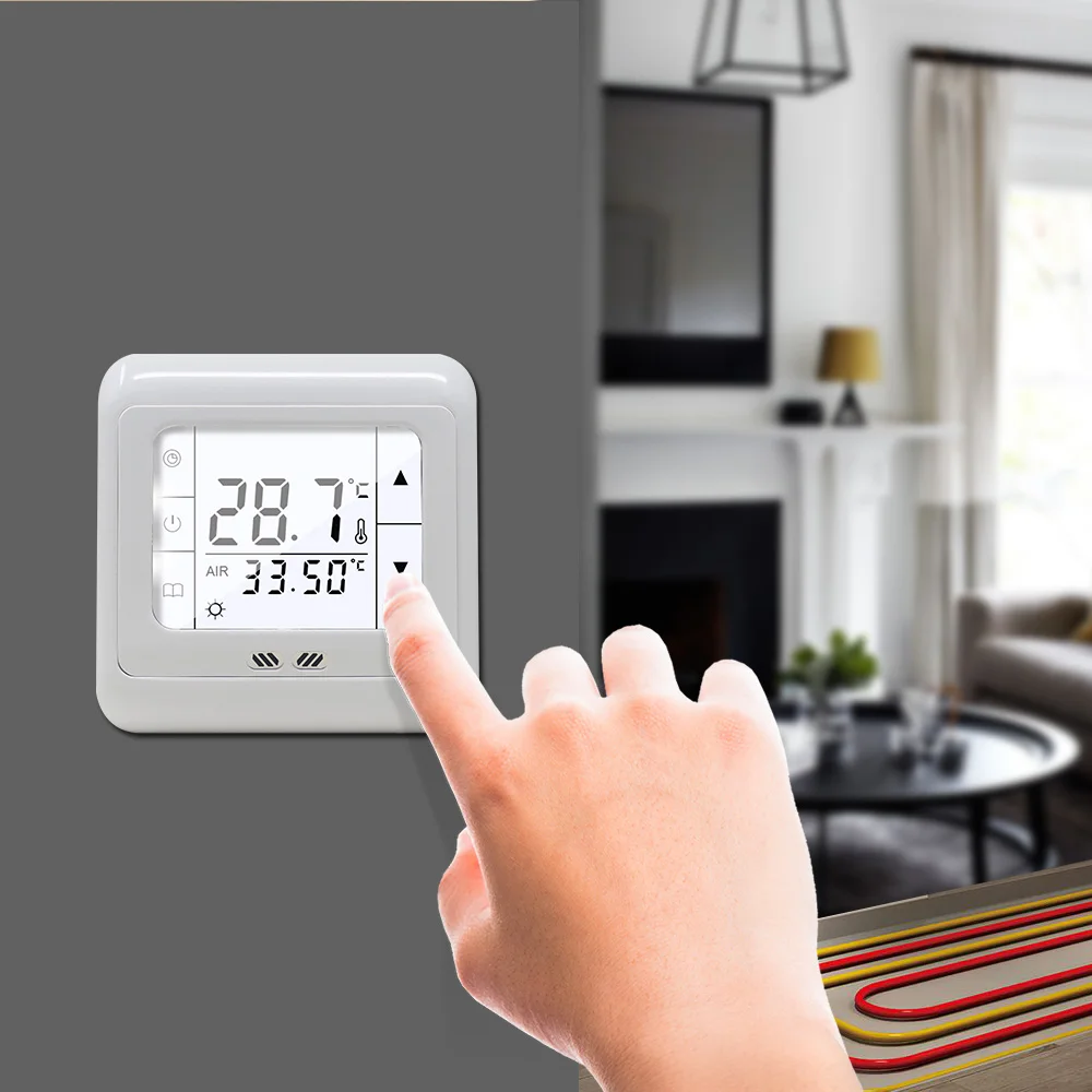 Digital Touch Screen Heating Thermostat Floor Heating Temperature Controller Auto Controller with White Backlight
Digital Touch Screen Heating Thermostat Floor Heating Temperature Controller Auto Controller with White Backlight