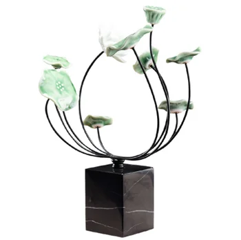 New Chinese lotus leaf marble decoration creative home metal decoration desk decoration living room jewelry
New Chinese lotus leaf marble decoration creative home metal decoration desk decoration living room jewelry