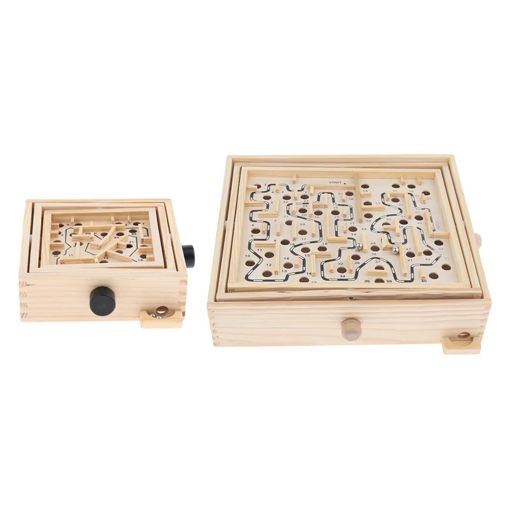 Wood Labyrinth Puzzle Balance Board Bead Maze Game Educational Toy Wood Labyrinth Puzzle Balance Board Bead Maze Game Educational Toy