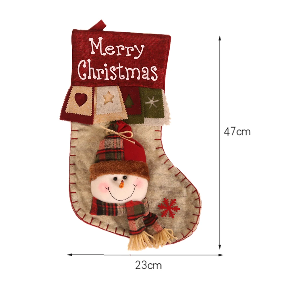 christmas socks gift bag xmas tree decoration santa claus snow