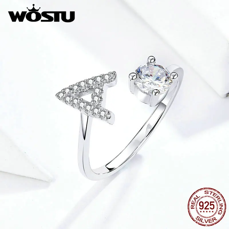 WOSTU Alphabet Letter A Opening Rings 925 Sterling Silver For Women Adjustable Rings Wedding Party Genuine Jewelry FIR594
WOSTU Alphabet Letter A Opening Rings 925 Sterling Silver For Women Adjustable Rings Wedding Party Genuine Jewelry FIR594
