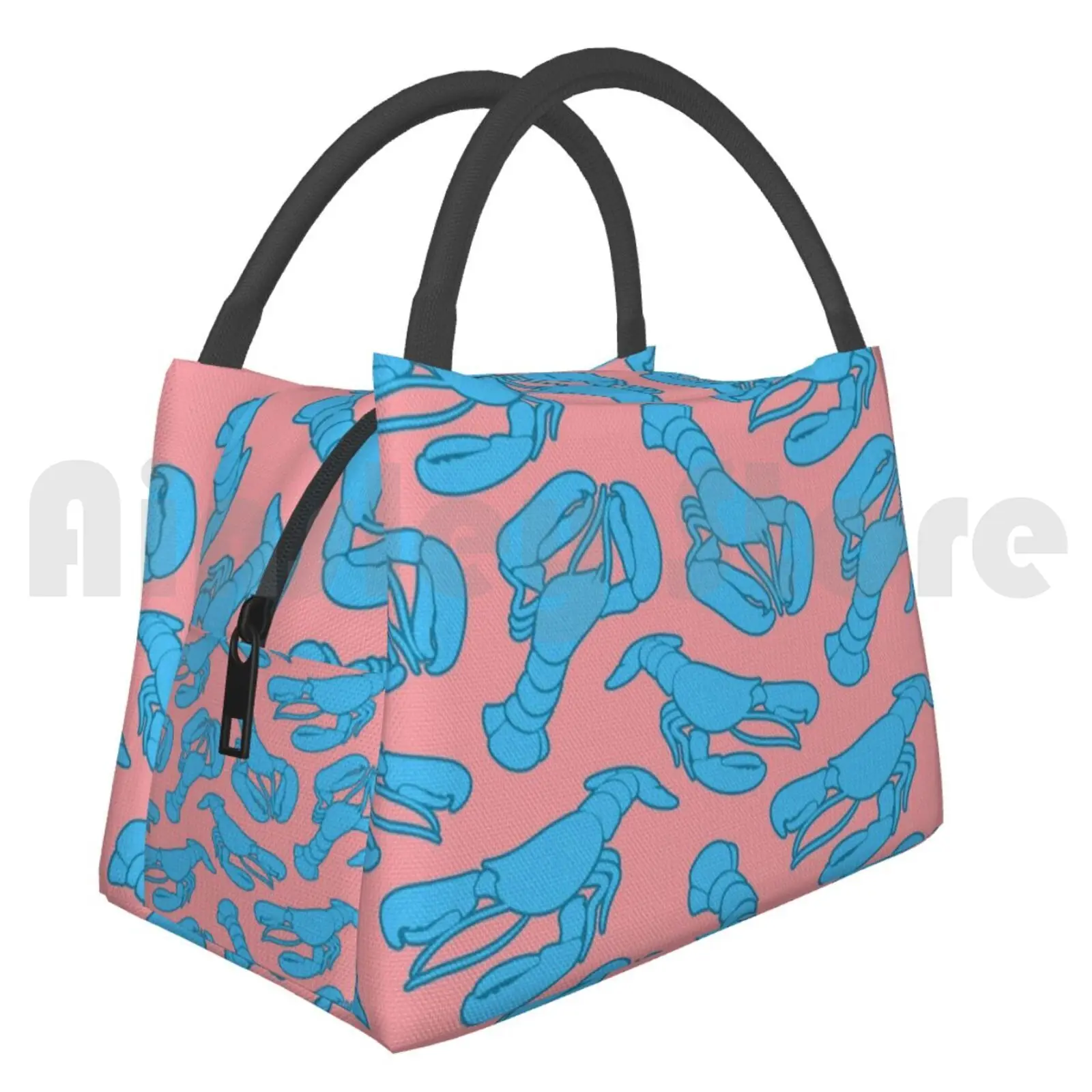

Portable Insulation Bag Blue Lobsters On Dusty Pink. Lobster Dusty Dusty Pink Pink Pattern Seafood Food Sea