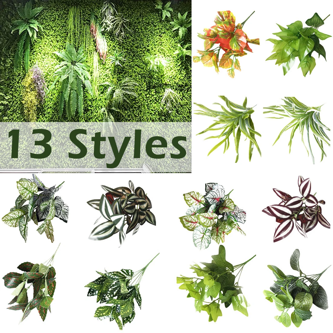 30/35cm 13 styles Artificial Leaf Plant Flower with Leaf Plastic Green Grass Tree Fake Plant for Home Wedding Hotel Party Decor
30/35cm 13 styles Artificial Leaf Plant Flower with Leaf Plastic Green Grass Tree Fake Plant for Home Wedding Hotel Party Decor
