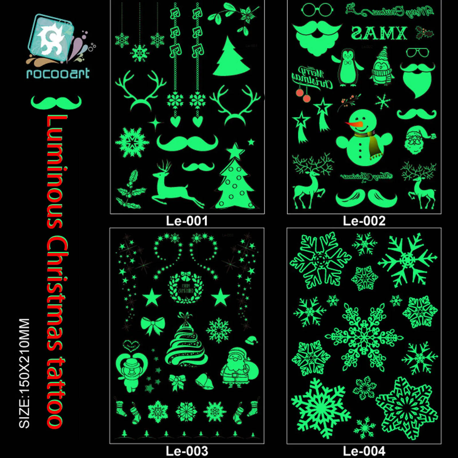 4Pcs New Luminous Christmas Tattoo Sticker Cute Christmas Element Tattoo Sticker Waterproof environ Home Decor 2021 Navidad Gift
4Pcs New Luminous Christmas Tattoo Sticker Cute Christmas Element Tattoo Sticker Waterproof environ Home Decor 2021 Navidad Gift