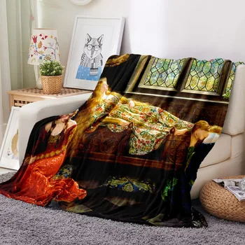 Gift Throw Blanket on Sofa Bed Couch Retro Oil Painting Design Character Print Flannel Fleece Blanket for Girl Office Bed Cover
Gift Throw Blanket on Sofa Bed Couch Retro Oil Painting Design Character Print Flannel Fleece Blanket for Girl Office Bed Cover