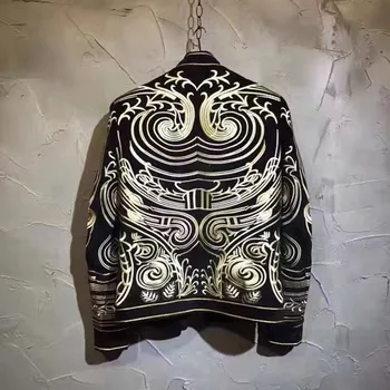 Brand Autumn Men Blazer Designer Embroidery Long Sleeve Suit Jacket Court Style Party Wedding Coat Club Stage Singer Clothes
Brand Autumn Men Blazer Designer Embroidery Long Sleeve Suit Jacket Court Style Party Wedding Coat Club Stage Singer Clothes