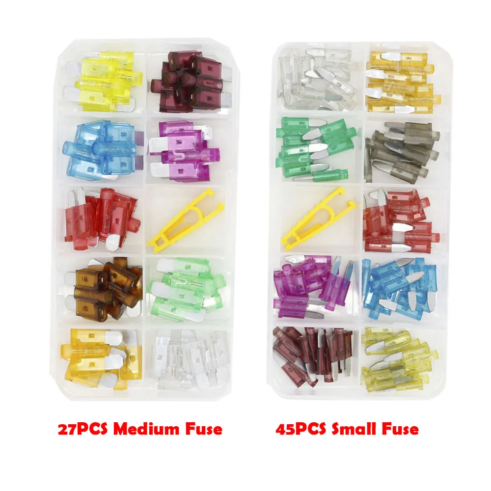 27PCS medium/45PCS small 5-40A car fuse with light boxed 32V plug-in type automotive fuse with box and clip
27PCS medium/45PCS small 5-40A car fuse with light boxed 32V plug-in type automotive fuse with box and clip
