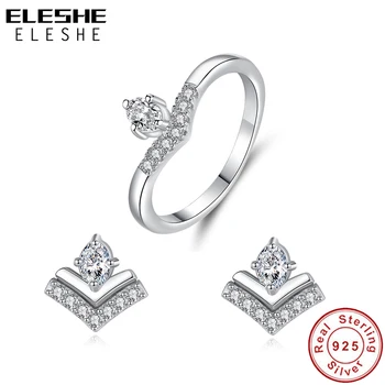 ELESHE Silver Jewelry Set for Women Cubic Zirconia Stones Classic Wish Earrings Ring 925 Sterling Silver Wedding Jewelry Set
ELESHE Silver Jewelry Set for Women Cubic Zirconia Stones Classic Wish Earrings Ring 925 Sterling Silver Wedding Jewelry Set