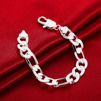 Wholesale 925 sterling silver Beautiful wedding women mens 4-12MM size Flat chain Bracelet high quality fashion classic jewelry
Wholesale 925 sterling silver Beautiful wedding women mens 4-12MM size Flat chain Bracelet high quality fashion classic jewelry