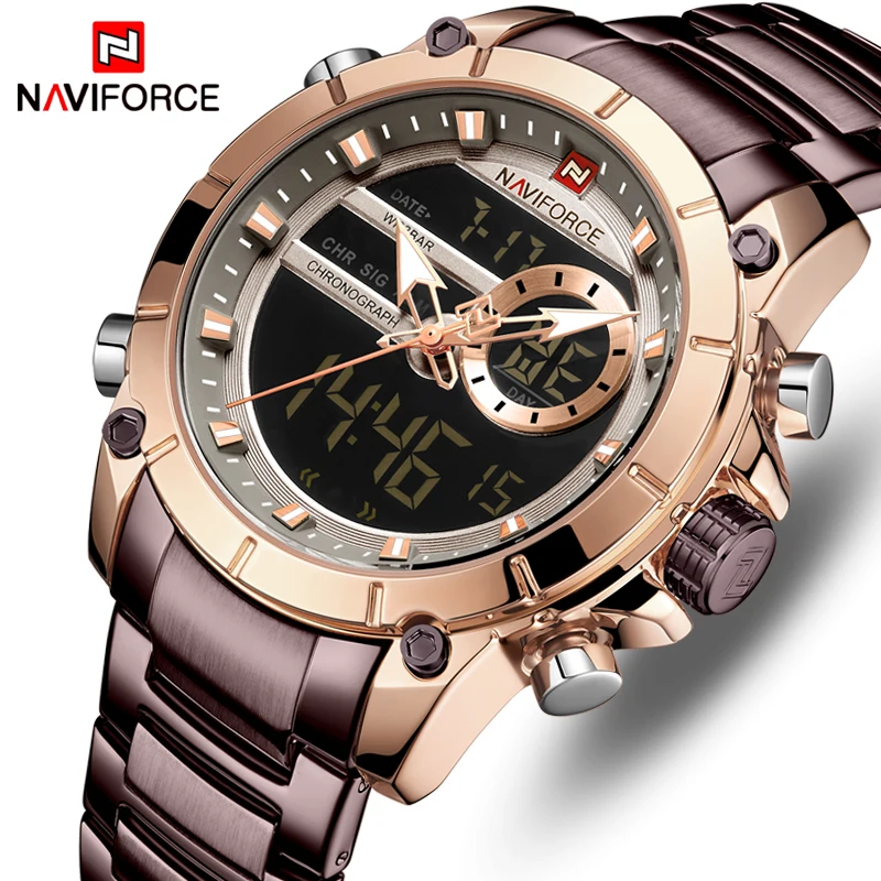 NAVIFORCE Лидирующий бренд Мужские часы Модные Бизнес Кварцевые мужские s военные