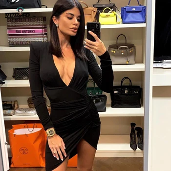 bandage long sleeve midi dress black deep v neck tight pleated sexy celebrity dinner dresses for women party club wear outits
bandage long sleeve midi dress black deep v neck tight pleated sexy celebrity dinner dresses for women party club wear outits