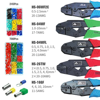 KWANYIK New Insulation Terminal Crimping Tools Mini European Style Electrical Ratcheting Pliers Set HS-04WF HS-35WF HS-16GF
KWANYIK New Insulation Terminal Crimping Tools Mini European Style Electrical Ratcheting Pliers Set HS-04WF HS-35WF HS-16GF