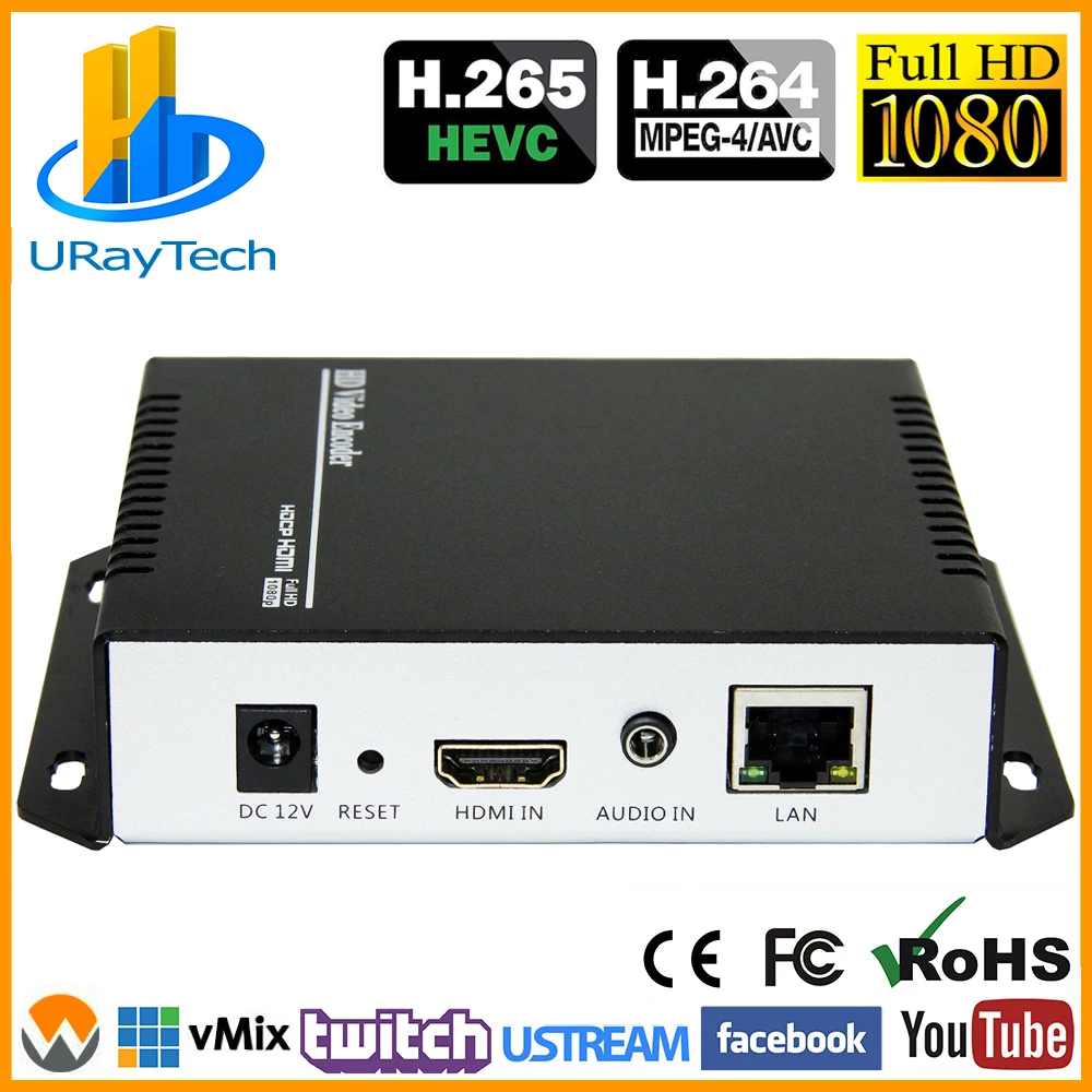 

HEVC H.265 H 264 HDMI + MIC to IP Live Streaming Video Encoder H.264 RTMP Encoder HDMI Encoder IPTV H264 with HLS HTTP RTSP UDP