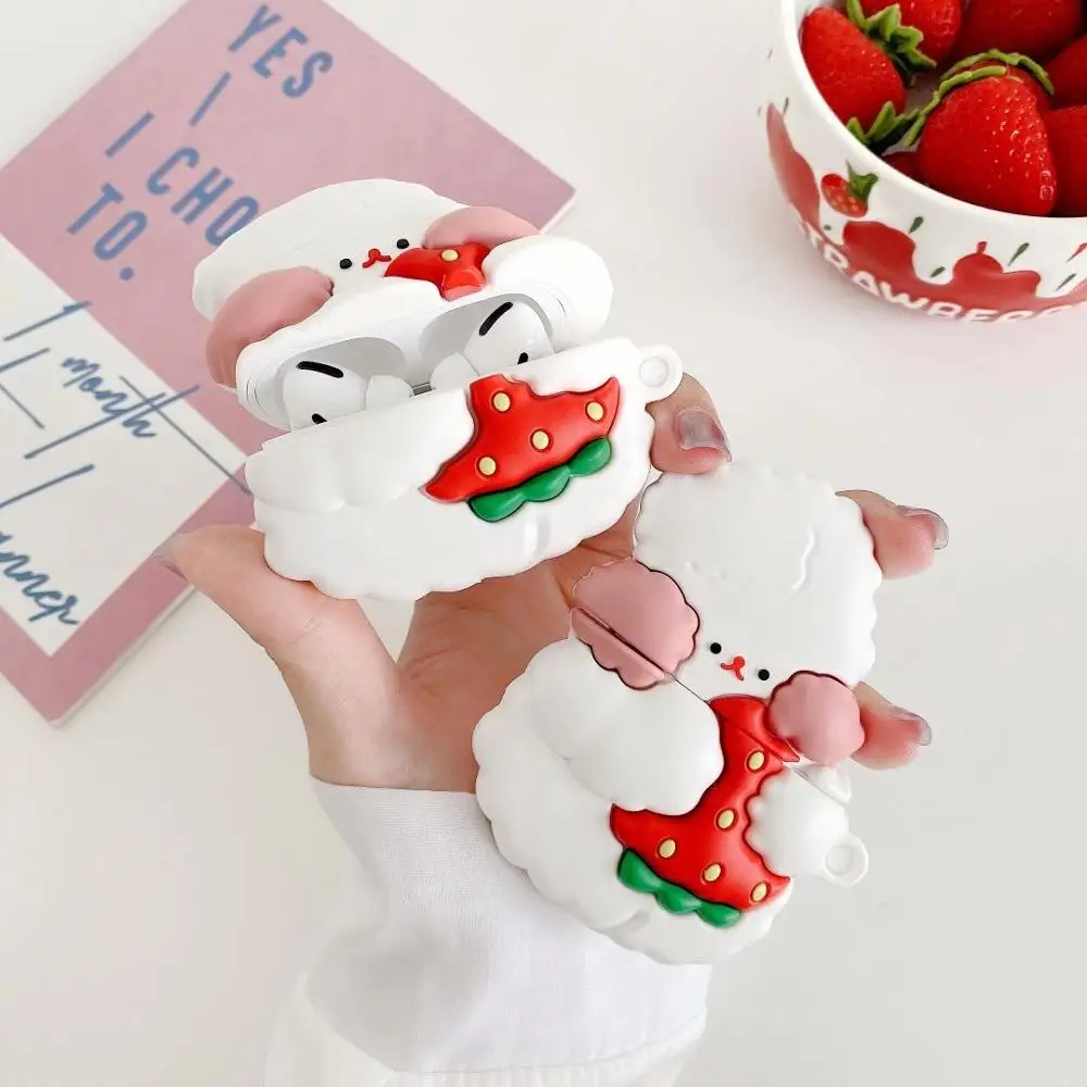 Cartoon cute strawberry ice cream bear soft silicone earphone case, suitable for Apple airpods Pro 1 2 wireless charging cover
Cartoon cute strawberry ice cream bear soft silicone earphone case, suitable for Apple airpods Pro 1 2 wireless charging cover