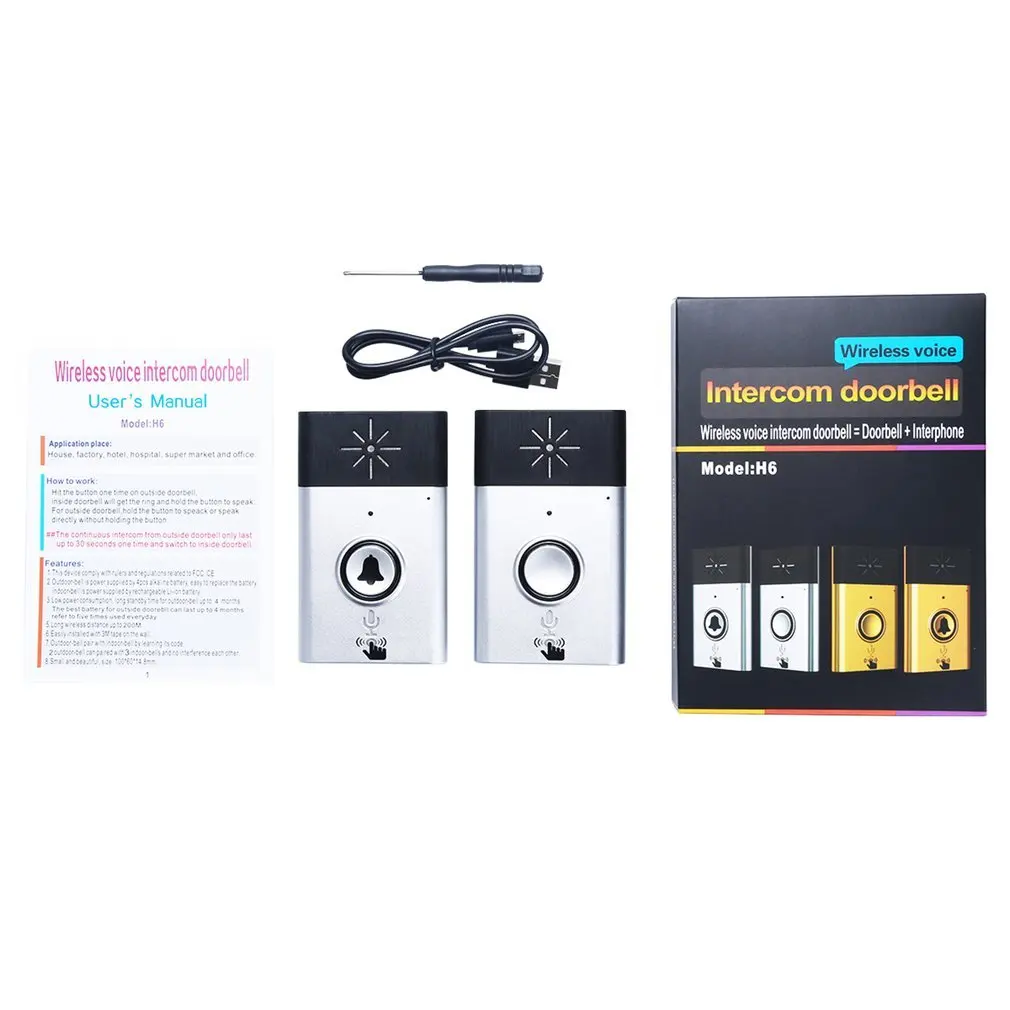 CST-H611 H6 Wireless Doorbell Voice Intercom 300M Distance Outdoor Transmitter Indoor Receiver Intelligent With Fixed Paste
CST-H611 H6 Wireless Doorbell Voice Intercom 300M Distance Outdoor Transmitter Indoor Receiver Intelligent With Fixed Paste