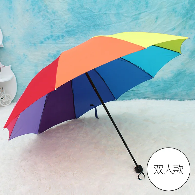 Good Mood Tri-Fold Extra-large Double Couples 10 Bone All-Weather Umbrella Creative Advertisement Manual Rainbow Umbrella
Good Mood Tri-Fold Extra-large Double Couples 10 Bone All-Weather Umbrella Creative Advertisement Manual Rainbow Umbrella