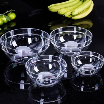 Reusable Acrylic Round Salad Bowl Restaurant Hotel Home Vegetable and Fruit Bowl Tableware Plastic Tableware Prevents Breaking 
Reusable Acrylic Round Salad Bowl Restaurant Hotel Home Vegetable and Fruit Bowl Tableware Plastic Tableware Prevents Breaking