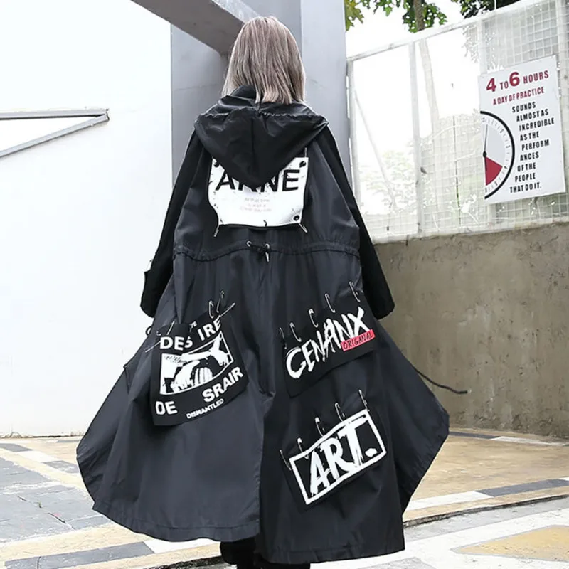 Spliced Plus Size Black Trench Women Fashion Long Print Streetwear Hoodie Casual Female Wide Waisted Coat 2020 Korean Clothes
Spliced Plus Size Black Trench Women Fashion Long Print Streetwear Hoodie Casual Female Wide Waisted Coat 2020 Korean Clothes