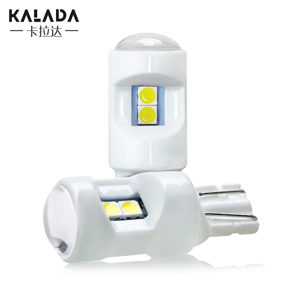 2X 3030 6 smd 12В светодиодный для T10 W5W 194 Автомобильный лампочки Canbus Керамика сторона